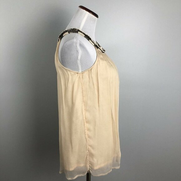Guido Lombardi Beaded Sleeveless Blouse Size Medium Flowy NWT - Picture 3 of 12